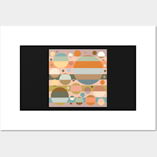 Abstract Boho Aesthetic Circles in Space Posters and Art